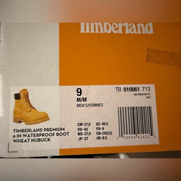 Timberland Wheat Nubuck Boots with Black Collar - Picture 6 of 6